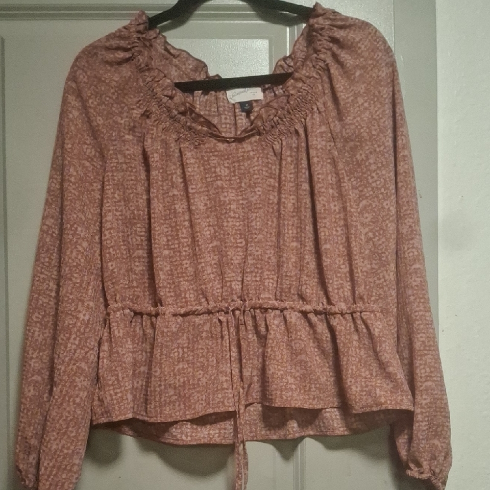 Universal Thread Women's Ruffled Blouse in Pink